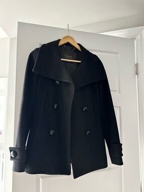 Babaton Black Double-Breasted Peacoat